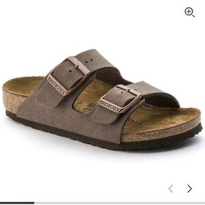 Birkenstock Arizona Kids Birkibuc Two-Strap Sandals - Color: Mocha - Size 33